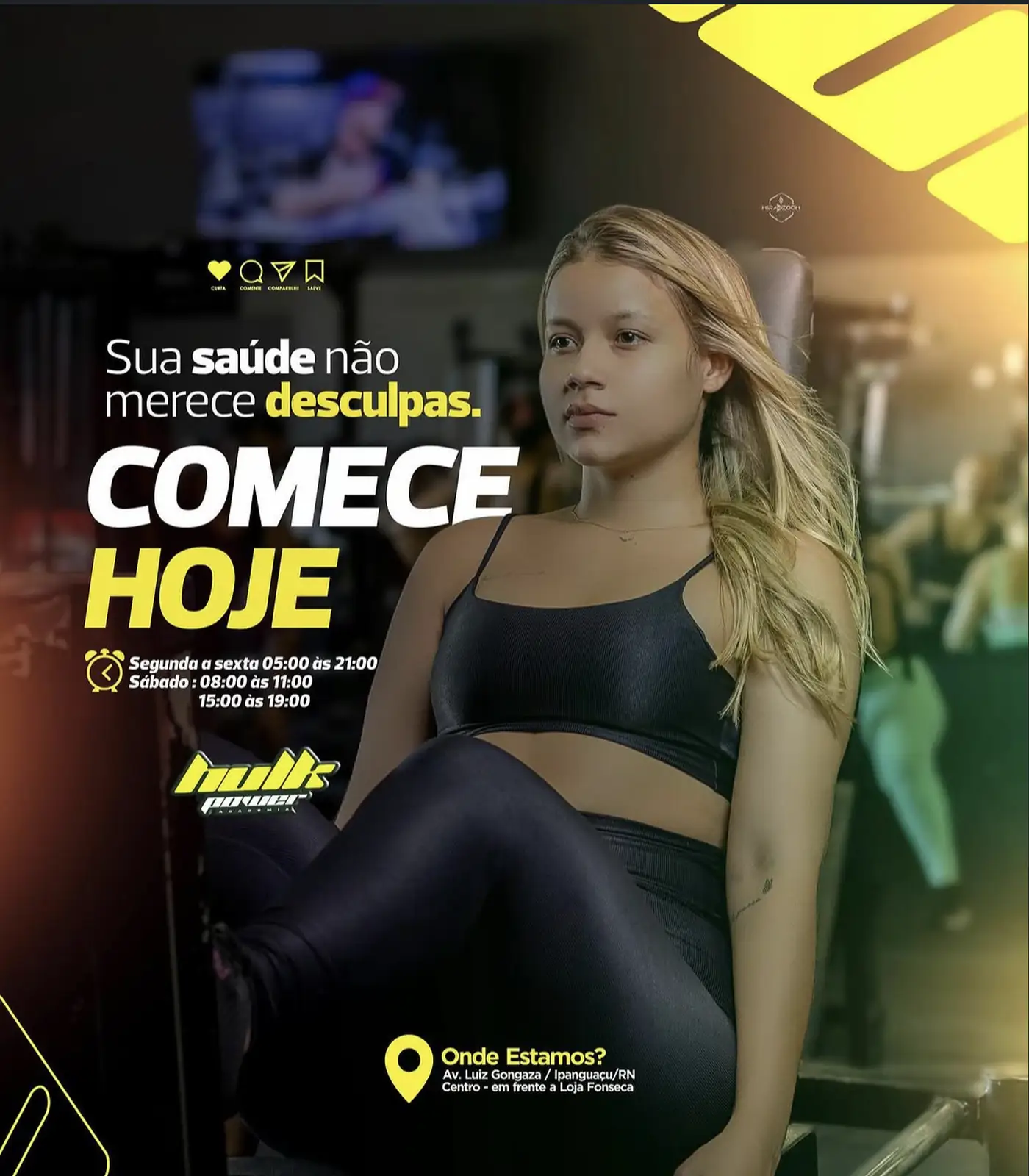 Aluna treinando na Hulk Power Academia